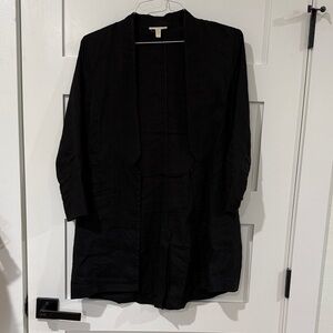 Black Open Front Blazer